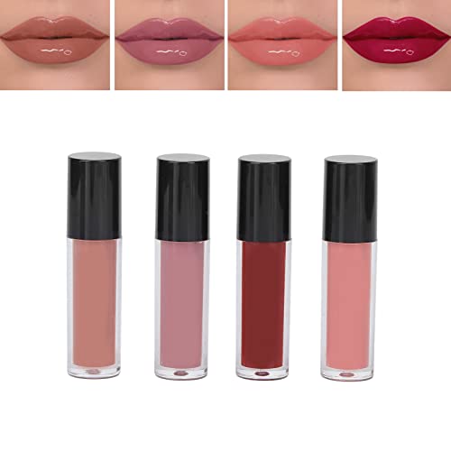 4Pcs Lip Glaze Matte Texture Exquisite Elegante Glättung Kompaktes Design Lipgloss für Den Täglichen Gebrauch, Make-up Geschenksets für Mädchen Frauen (01#[4 Geschenkboxen]) von YUYTE