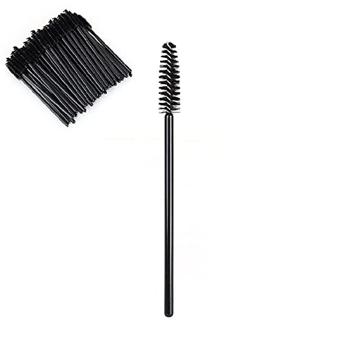 50 Stück Einweg Wimpernbürste Set, Wegwerf Wimpern Mascara Bürste Wimpernverlängerung Applikator Beauty Tool, Bürstchen Make up Pinsel Kit zum Wimpern Kräuseln und Heben (Schwarz) von YUYTE