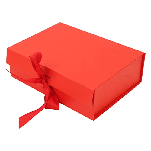 Geschenkbox mit Deckel,Geschenkbox mit Schleife,Faltbare Geschenkboxen,Groß für Hochzeiten,Geschenke, Party,Weihnachten,Geburtstage,Jubiläen Geschenkverpackung Box (Rot) von YUYTE