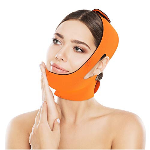 Gesichts-Schlankheitsgürtel, Gesichts Schlankheitsgurt Facelifting Schlankheitsgürtel Bandage Gürtel Maske Face Lifting Doppelkinn Hautgurt für Frauen (Orange) von YUYTE