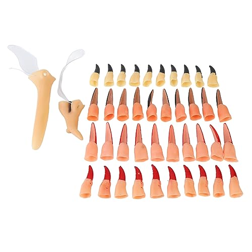 Halloween Fake Nose Nail Set, Festival Party Performance Kostüm Set, Fake Finger Claw Nose Set für Halloween Party, Cosplay, Terror Party von YUYTE