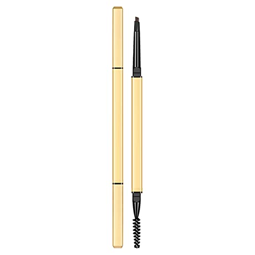 Kosmetischer Augenbrauenstift, Doppelköpfig, Langlebig, kein Verschmieren, Kleine Dreieckige Stiftpatrone, Spiralförmiger Augenbrauenpinsel, Make-up-Augenbrauenstift (Dunkle von YUYTE