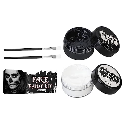 Make up Schwarz Weiß Set Öl, Schwarz Weiß Öl Gesichts Körperfarben Set, SFX Makeup Joker Zombie Vampir Halloween Kostüm Fantasy Make up Creme von YUYTE