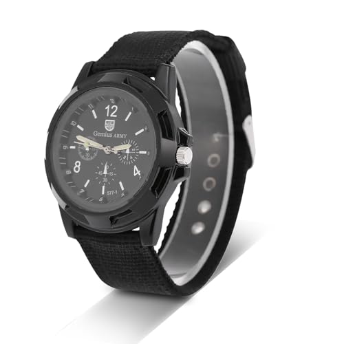 Militär Uhr,Herrenuhren Militäruhren,Militär mit Datum und Wochentag,Männer Militärarmeeuhr Analoge Armbanduhren,Datumsanzeige Taktischer Feldsport Minimalistische Uhren,Field Outdoor Sport,Schwarz von YUYTE