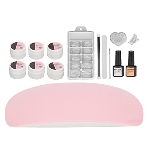 Nagelgel-Lampen-Politur-Kit, Nagelgel-Härtungslampe Ext. Gel-Nagellack-Starter-Kit, Nagelgel-Härtungslampe, Verlängerung, Kleberbasis, Grundierung, Decklack, Stahlschieber, von YUYTE