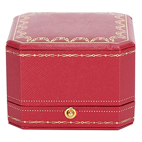 YUYTE Ring Geschenketasche, Ehering Box Ringbox Schmuck Aufbewahrung Display Schmuck Ring Box Für Vorschlag Verlobung Hochzeit Ctagonal Ringträger Box Geschenketasche(rot) von YUYTE