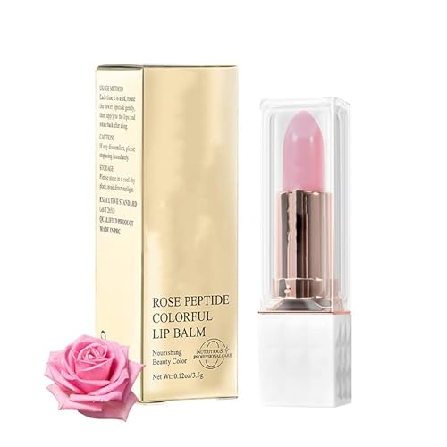 Hydrating Lip Balm Mit Rose Peptide, Nahrhafter Lang Anhaltender Wasserdichter Lippenpflege-Stift, Natürlicher Lipgloss Für Trockene und Rissige Lippen, Kosmetik Make-up Lippenbalsam von YUYTE