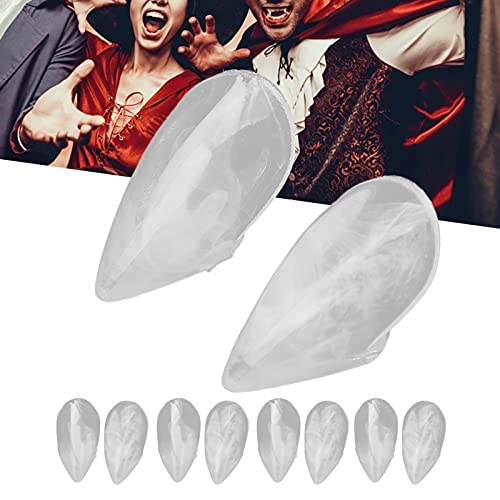 Vampire Fangs Zähne, 10 Stück Halloween Party Falsche Zähne Set, Transparentes Harz Cosplay Gebiss Prop Dekoration für Halloween Kostüm Party Zubehör(15mm) von YUYTE