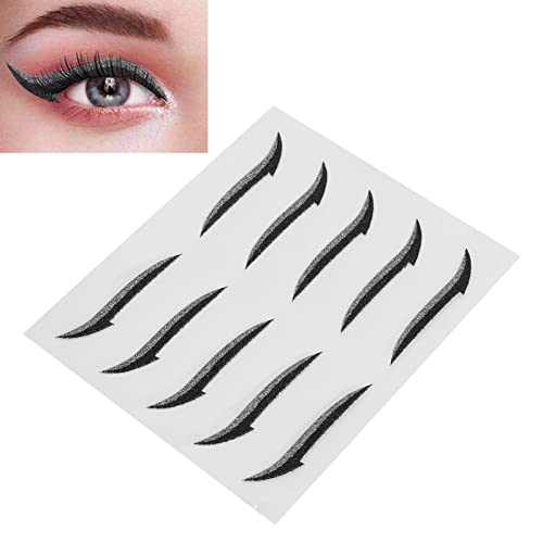 Wiederverwendbare Eyeliner und Wimpernaufkleber,Eyeliner-Aufkleber Bunte Wiederverwendbare Wasserdichte Selbstklebende Eyeliner-Aufkleber für Hochzeiten Tanzpartys(Silber) von YUYTE