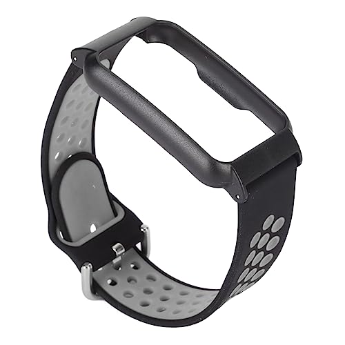 YUYTE 20-mm-Silikonarmband, Weich, Atmungsaktiv, Stilvoll, Leicht, Verstellbare Größe, Hautfreundliches Material, Stilvoll und Modisch, Atmungsaktiv, Kompatibel (Schwarzgrau + Schwarze von YUYTE