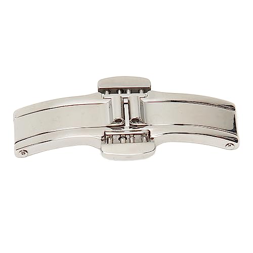 YUYTE 4,5–5 Mm Uhren Faltschließe, Doppelknopf Uhren Faltschließe, Edelstahl Armbandschließe, Ersatzzubehör, Schnellverschluss Uhrenarmband, Uhrenschnallen Zubehör (4,5 * 15) von YUYTE