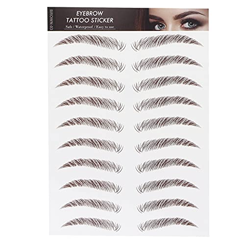 YUYTE Augenbrauenaufkleber Temporäres Augenbrauenaufkleber für Frauen mit Look 1-7 Tage Tragen Atmungsaktiv Einfach zu Bedienen Mehrere Stile (BROWN-03) von YUYTE