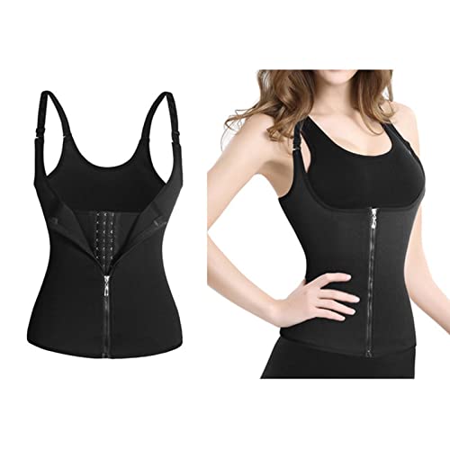 YUYTE Damen Unterbrust Korsett, Verstellbar Oberteil Shapewear, Figurformend Bauchweg Body Shape Tank Top Stark Formend Körperformer Mieder für Cosplay Bühnenauftritten (Schwarz) von YUYTE