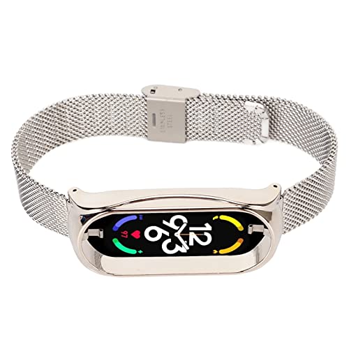 YUYTE Edelstahl-Mesh-Armband, Edelstahl-Mesh-Armband, Modisches, Atmungsaktives, Flexibles Ersatzband-Zubehör, 3 Farben (SILVER) von YUYTE