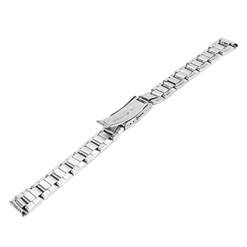 YUYTE Edelstahl-Uhrenarmband mit Schnellverschluss, Uhrenarmband für Männer und Frauen, Verschluss mit Doppelknopf aus Edelstahl für Männer und Frauen (12mm) von YUYTE