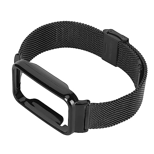 YUYTE Ersatz-Smartwatch-Armband, Edelstahl-Mesh-Armband mit Schwarzem Stoßgehäuse, Ersatzzubehör, Passend für 7 Pro (Schwarz) von YUYTE