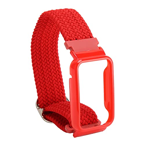 YUYTE Geflochtenes Schlaufenband, Schlaufenband, Gewebtes Armband, Schnellverschluss, Weiches Nylon, Dehnbar, 2 in 1, für Männer und Frauen Zum Camping (Rot mit rotem Gehäuse) von YUYTE