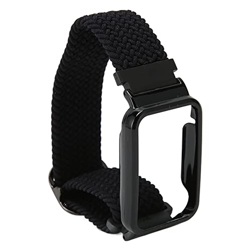 YUYTE Geflochtenes Schlaufenband, Schlaufenband, Gewebtes Armband, Schnellverschluss, Weiches Nylon, Dehnbar, 2 in 1, für Männer und Frauen Zum Camping (Schwarz mit schwarzem Gehäuse) von YUYTE