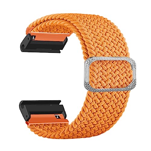 YUYTE Geflochtenes Uhrenarmband, Dehnbarer Schnallenverschluss, Einfache Installation, Nylonmaterial, Schweißabsorbierend, Kompatibel mit Fenix ​​7X, 6X, 5X, Vertix 2 (Orange) von YUYTE