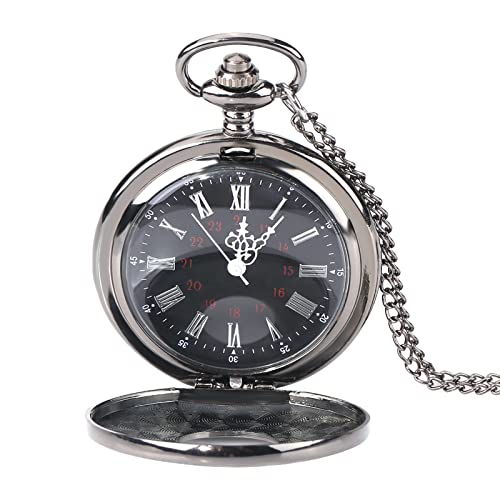 YUYTE Klassische, Glatte Vintage Quarz Taschenuhr, Klassische Quarz Analog Legierungs Taschenuhr, Halsketten Anhänger mit Kette von YUYTE