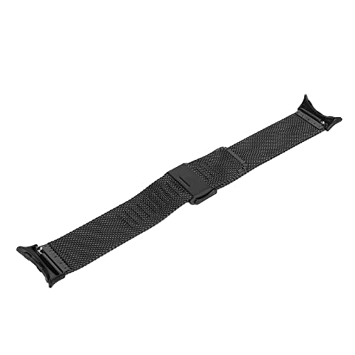 YUYTE Magnetische Mesh-Loop-Bänder, Edelstahl-Mesh-Uhrenarmband, Atmungsaktiv, Verstellbar, Modern, Leicht, Präzise Verriegelung für Männer und Frauen für den Alltag (BLACK) von YUYTE