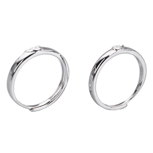 YUYTE Ringpaar aus 925er-Sterlingsilber, Paarringe für Hochzeit, Verlobung, Ringpaar aus 925er-Sterlingsilber, Qualität, Solide und Oxidationsbeständigkeit, Einfache Andenringe, von YUYTE