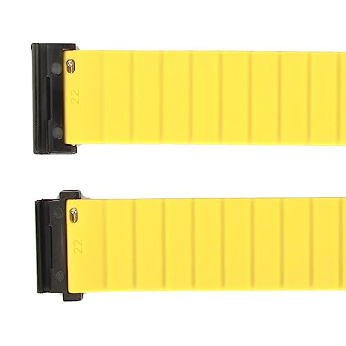 YUYTE Schweißfestes Silikon-Uhrenarmband für Vertix 2, Fenix ​​7X 6X 5X – 26 Mm, Weich und Flexibel, Stark Magnetisch, Schnellverschluss, Schweißbeständig (Grau und Gelb) von YUYTE