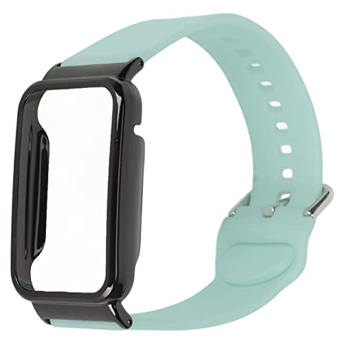 YUYTE Silikon-Uhrenarmband, Silikon-Smartwatch-Armband, Passend für 7 Pro, für Fitnessstudio, Fitness, Laufen, Büroarbeit (Hellblau + Schwarze Schale) von YUYTE