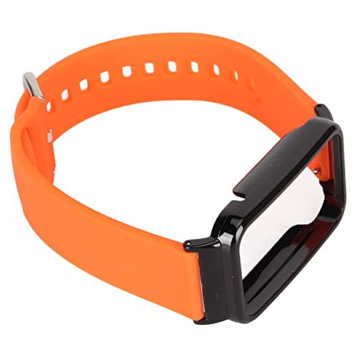 YUYTE Silikon-Uhrenarmband mit Schützender Stoßstange, Ersatzzubehör, Passend für 7 Pro, für Fitnessstudio, Fitness, Laufen, Büroarbeit (Orange + Schwarze Schale) von YUYTE