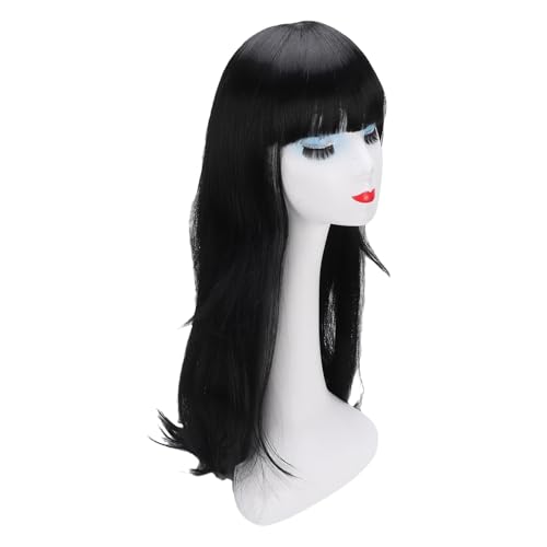 YUYTE Synthetische Lange, Gerade Haarperücke mit, 70 Cm Schwarz Weiche Hochtemperaturfaserhaar Perücke für Frauen Cosplay -Party Täglich (BLACK) von YUYTE
