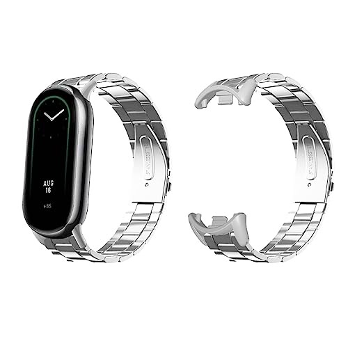 YUYTE Uhrenarmband, Faltschließe aus Edelstahl, Uhrenarmband, Ersatz-Smartwatch-Armband (Silber) von YUYTE