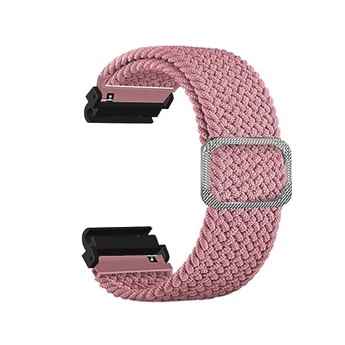 YUYTE Uhrenarmband aus Nylongewebe mit Verstellbarer Schnalle für Fenix ​​7 6 5, Schweißabsorbierendes, Leichtes, Atmungsaktives Armband mit Zusätzlicher Beschichtung (Rosa) von YUYTE