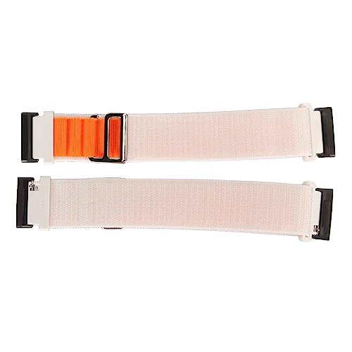 YUYTE Versa 4/3/Sense 2 Smartwatch-Armband aus Stretch-gewebtem Nylon, Atmungsaktiv und Langlebig, Geeignet für Männer und Frauen (Weiß und Orange) von YUYTE
