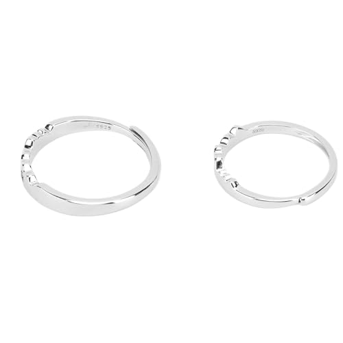 YUYTE Verstellbare S925-Silber-Paarringe, Passende Ringe mit Sonnenmond-Gravur, Hypoallergen, für Hochzeiten, Passende Ringe mit Sonnenmond-Gravur, für Hochzeiten von YUYTE