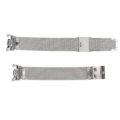YUYTE Verstellbares Ersatz Uhrenarmband, Atmungsaktive Faltschließe, Schnellverschluss Edelstahl Uhrenarmband für Mi Band 8, Uhrenzubehör (Silber) von YUYTE