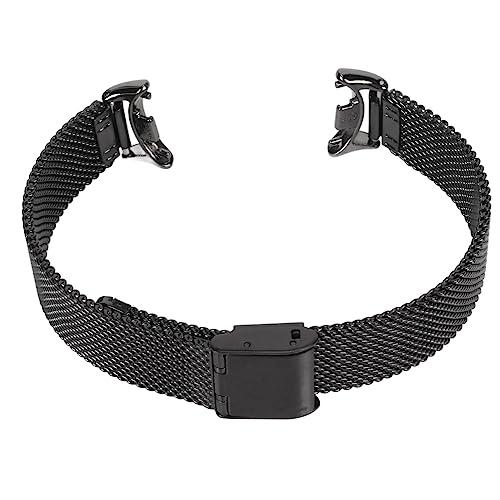 YUYTE Verstellbares Ersatz-Uhrenarmband, Lässiges, Atmungsaktives Faltschließe-Schnellverschluss-Edelstahl-Uhrenarmband (Schwarz) von YUYTE