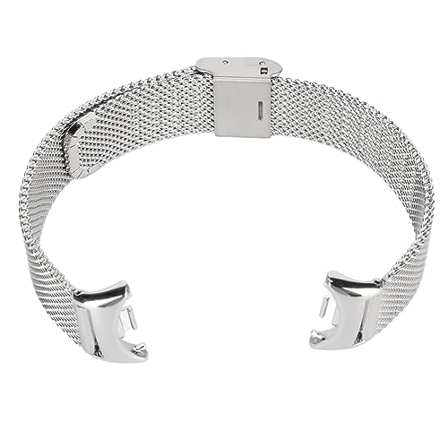 YUYTE Verstellbares Ersatz-Uhrenarmband, Lässiges, Atmungsaktives Faltschließe-Schnellverschluss-Edelstahl-Uhrenarmband (Silber) von YUYTE