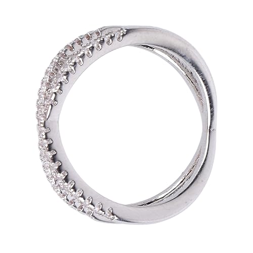 YUYTE XRing mit, X-förmiger Ring mit Strasssteinen, Exquisiter Schmuck für Damen, Größe 7, Silber, Exquisiter Bling-Schmuck für Damen, Größe 7, Ring Bling Exquisiter Schmuck für von YUYTE