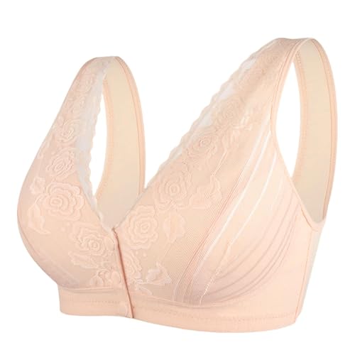 YUYUCH Damen Front Close Spitzen-BH, Wierless Baumwolle Alltag BH, Volle Abdeckung Bequeme BHS für ältere Frauen YUYUCH Damen Front Close Spitzen-BH, Wierless Baumwolle Alltag BH, Volle Abdeckung Bequeme BHS für ältere Frauen von YUYUCH