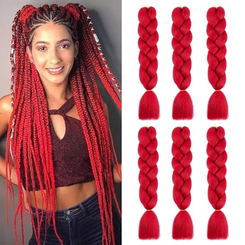 YUYUYINI Flechtfrisur Afro Flechtfrisur Haarverlängerungen für Twist Jumbo Box Flechtfrisur Synthetisches Haar für Frauen Flechtfrisur,Ombre Jumbo Flechtfrisur Extensions,24cm 6 Stück 100g/pc, Rot. YUYUYINI Flechtfrisur Afro Flechtfrisur Haarverlängerungen für Twist Jumbo Box Flechtfrisur Synthetisches Haar für Frauen Flechtfrisur,Ombre Jumbo Flechtfrisur Extensions,24cm 6 Stück 100g/pc, Rot. von YUYUYINI