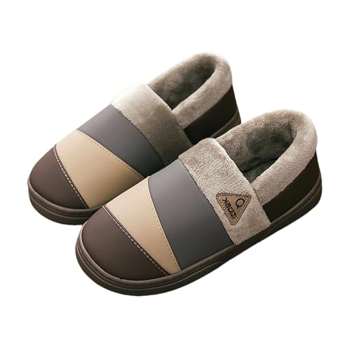YUZBHOME Hausschuhe Herren Winter Wasserdichte Baumwollschuhe Für Outdoor Kleidung, Warme Und Rutschfeste Home Baumwolle Hausschuhe Für Männer-kaffeefarbe-40-41 YUZBHOME Hausschuhe Herren Winter Wasserdichte Baumwollschuhe Für Outdoor Kleidung, Warme Und Rutschfeste Home Baumwolle Hausschuhe Für Männer-kaffeefarbe-40-41 von YUZBHOME