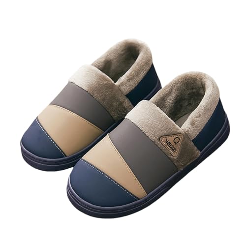 YUZBHOME Hausschuhe Herren Winter Wasserdichte Baumwollschuhe Für Outdoor Kleidung, Warme Und Rutschfeste Home Baumwolle Hausschuhe Für Männer-tiefblau-48-49 YUZBHOME Hausschuhe Herren Winter Wasserdichte Baumwollschuhe Für Outdoor Kleidung, Warme Und Rutschfeste Home Baumwolle Hausschuhe Für Männer-tiefblau-48-49 von YUZBHOME