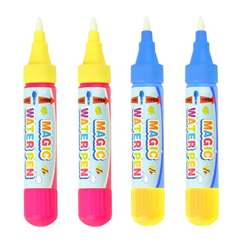 YUZNA 4-teile Baby Wasser Stift Set Magie Stifte Magie Wasser Zeichnung Spielzeug Doodle Ersatz Wasser Pinsel Stift für Kinder Zauber Malerei Matte von YUZNA