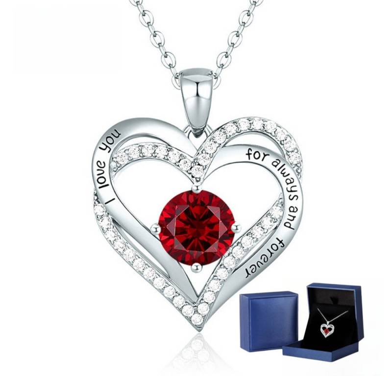 PFCTART Herzkette 925 Sterling Silber Herz-Anhänger Halskette (für sie Freundin alentinstag Muttertag Geburtstag Geschenk), Cubic Zirconia von PFCTART