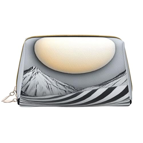 Make-up-Tasche für Damen, Kulturbeutel, Showe-Pinsel, Hautpflege, Reise-Organizer, Geldbörse, große Make-up-Tasche, Zubehör, Tasche, Grau, weiße Berge und die Sonne, Weiss/opulenter Garten von YVNKHKU