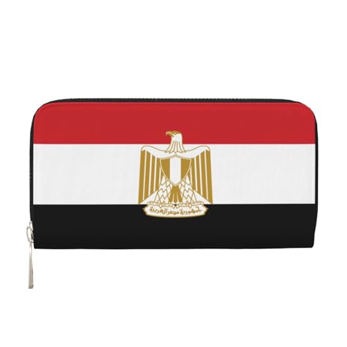 YVNKHKU Geldbörse Geldklammer stilvoll für Herren und Damen, PU-Leder, mehrere Fächer, ideal für Bargeld und Karten, ägyptische Flagge, Schwarz, Einheitsgröße, Schwarz, One Size von YVNKHKU