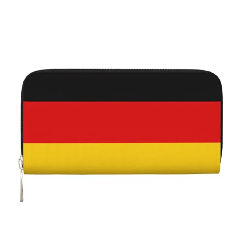 YVNKHKU Geldbörse Geldklammer stilvoll für Herren und Damen, PU-Leder, mehrere Fächer, ideal für Bargeld und Karten, deutsche Flagge, Schwarz, Einheitsgröße von YVNKHKU