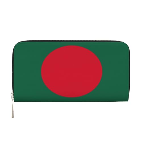 YVNKHKU Geldbörse mit Geldscheinklammer für Herren und Damen, PU-Leder, mehrere Fächer, ideal für Bargeld und Karten, Flagge von Bangladesch, Schwarz, Einheitsgröße von YVNKHKU