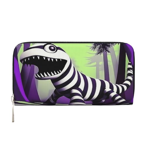 YVNKHKU Geldbörse mit Geldscheinklammer für Herren und Damen, PU-Leder, mehrere Fächer, ideal für Bargeld und Karten, niedliche Monster, Schwarz, Einheitsgröße von YVNKHKU