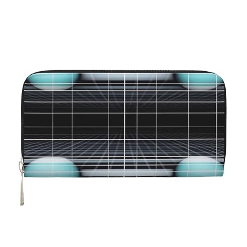 YVNKHKU Geldbörse mit Geldscheinklammer für Herren und Damen, PU-Leder, mehrere Fächer, ideal für Bargeld und Karten, unendlicher Spiegel, Schwarz, Einheitsgröße von YVNKHKU